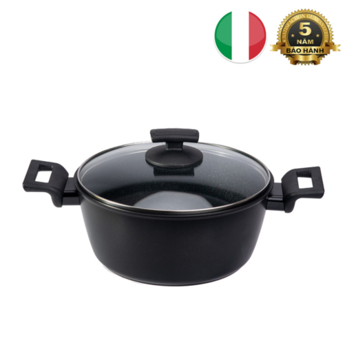 Nồi Ý (Italy) chống dính, bên trong phủ kim cương, bên ngoài phủ men sứ 24cm DIAMANTE Kuchen